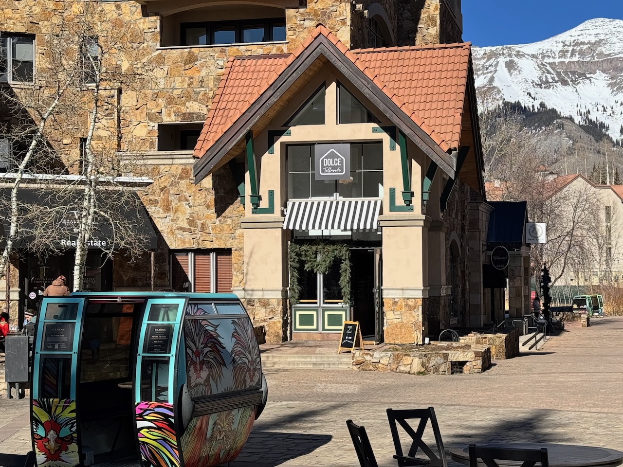 Dolce Telluride storefront in Central Plaza Close Up